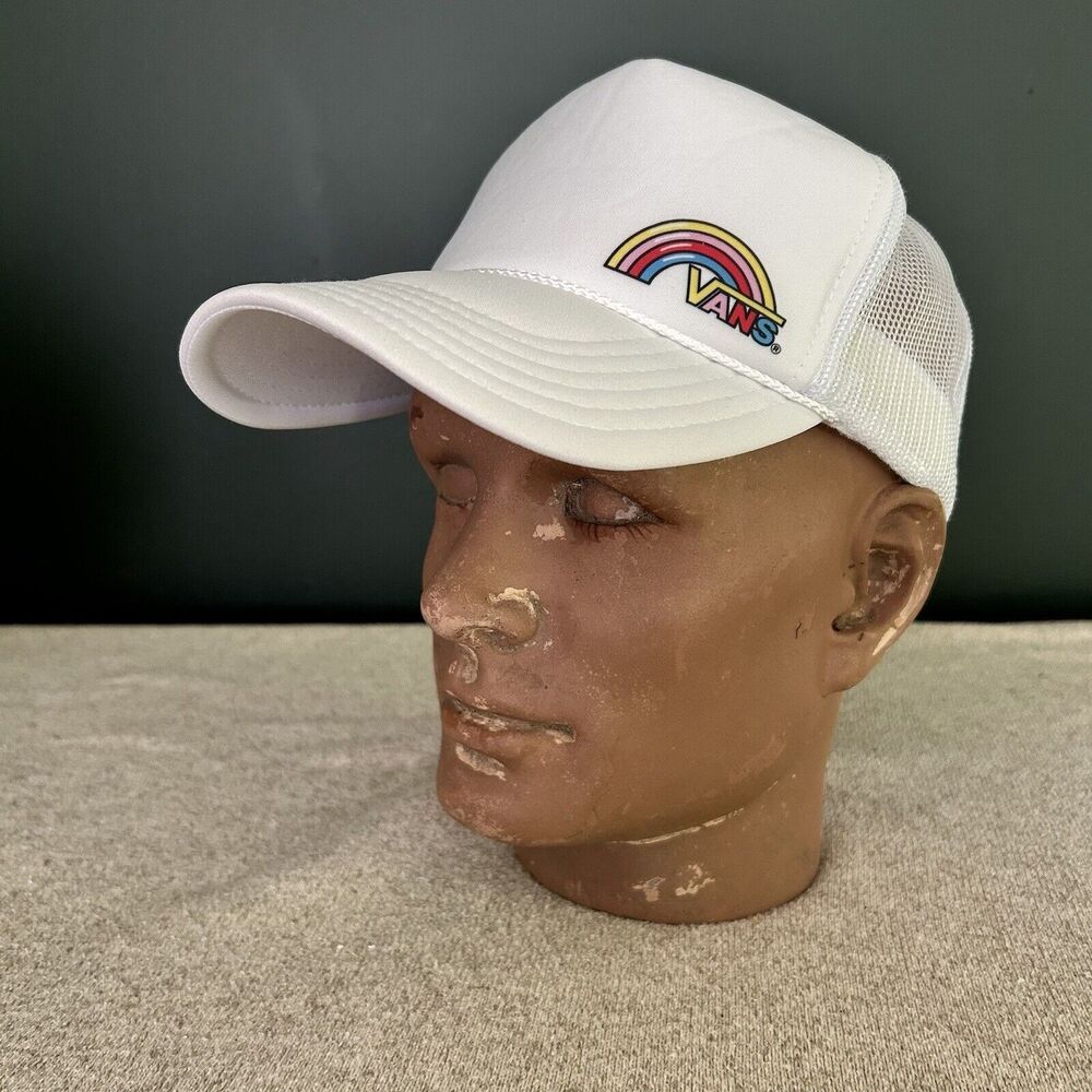 VANS Off The Wall Trucket Hat Snapback White Rainbow